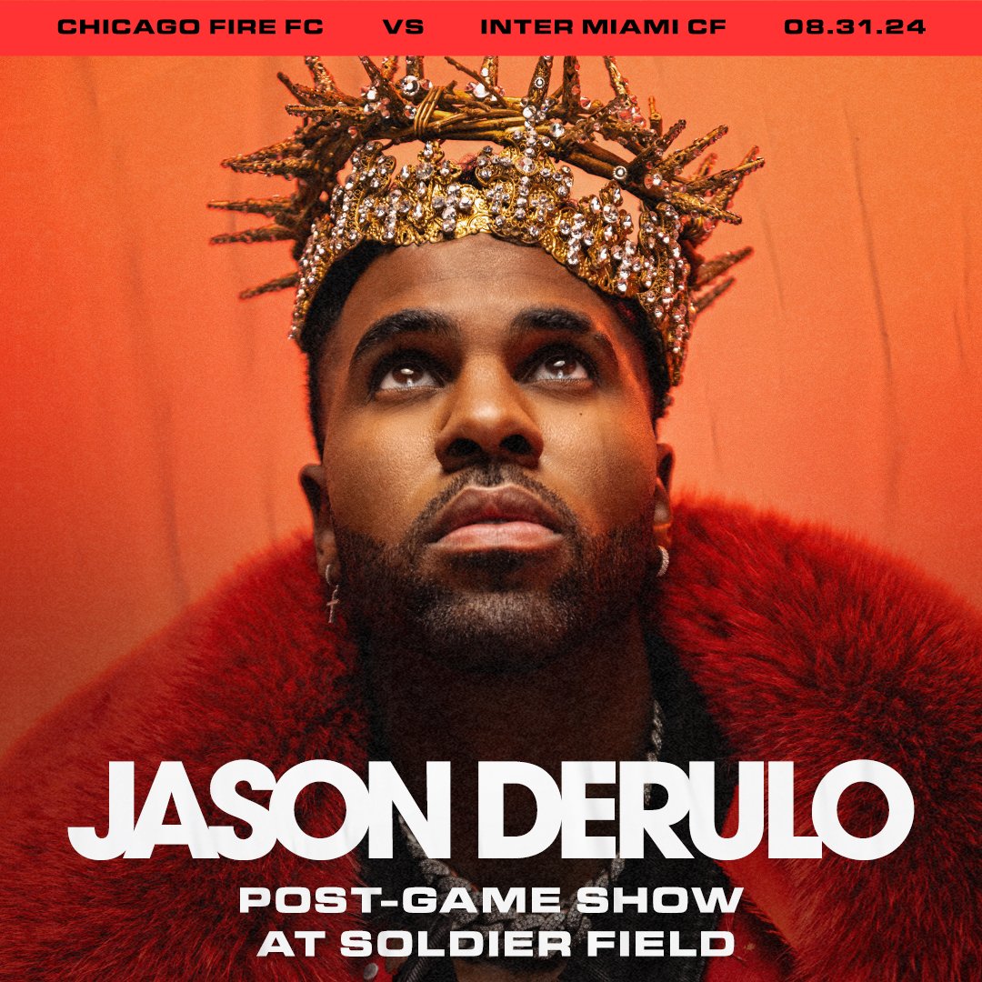 ChicagoFire's tweet photo. JASON DERULO! The hottest match of the year just got hotter 🎤🔥 #cf97 https://t.co/83xh3Gjpci
