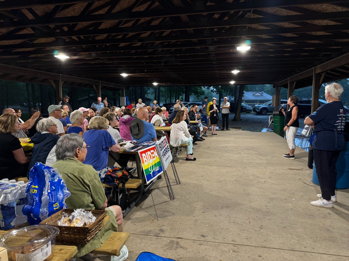 kateforpa's tweet photo. The rain didn't stop @butlerpadems from packing the pavilion last night! I had a great time meeting voters and speaking on the importance of November's elections. #flip47 https://t.co/9EQzD71ivI