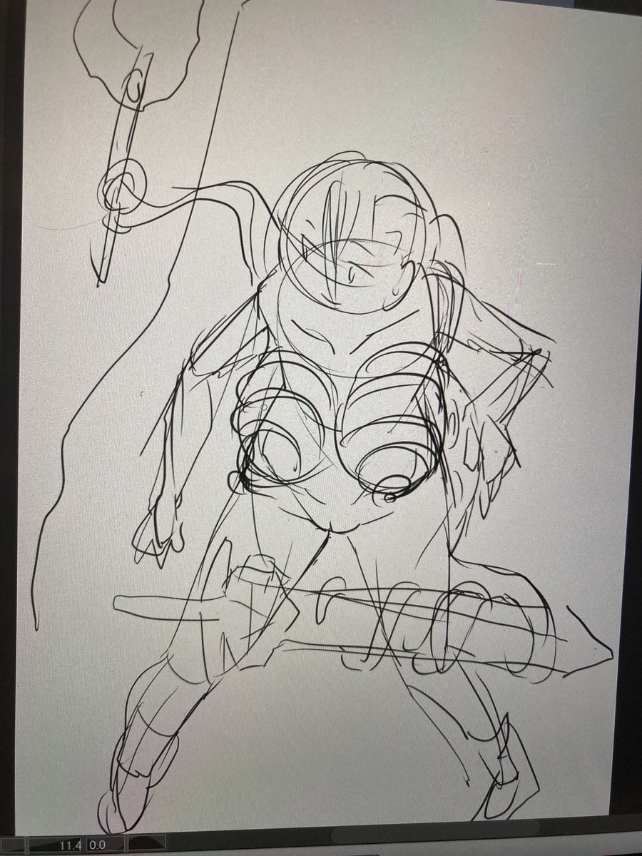 Skebで描いてる絵、たまには最初期のラフ状態も投稿してみる。 