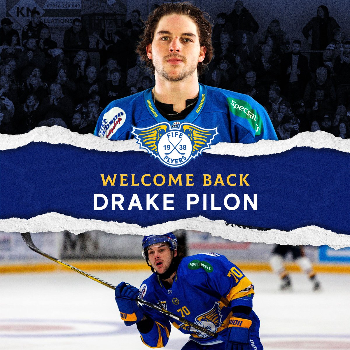 FifeFlyers's tweet photo. 📰 Fan Favourite Pilon Returns to Fife

Fife Flyers Ice Hockey Club are delighted to announce the signing of forward Drake Pilon for the 2024/25 season.

🔗 Read more: https://t.co/uKYCm9WFkB https://t.co/9jXcfbV4U0