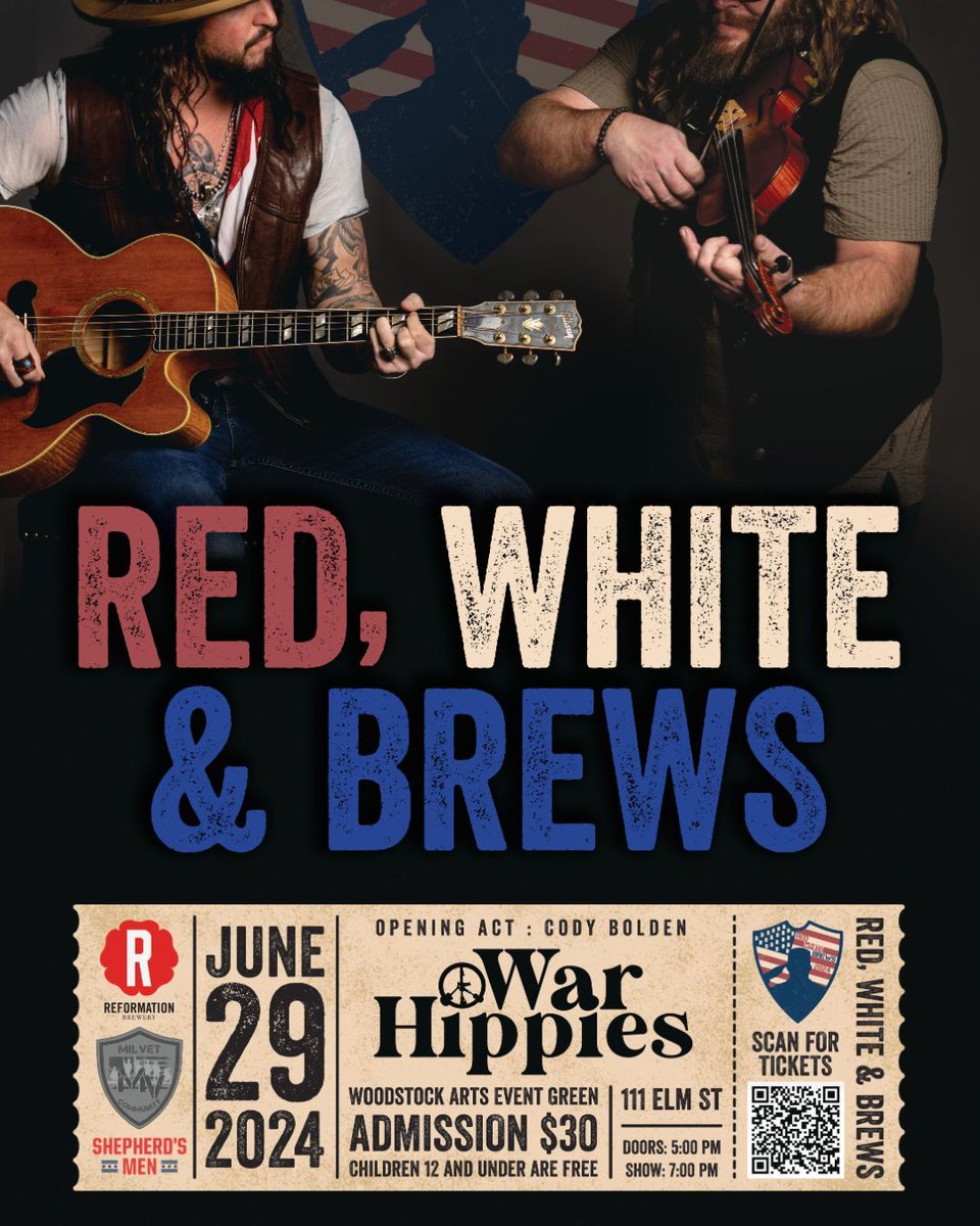 Join us for a Benefit Concert, Sat. June 29th in Woodstock! Starting at 11am in Reformation's backyard with local talent, &amp; ending with a ticketed performance on the Green (directly behind Reformation). More details &gt; buff.ly/3yNEoBa