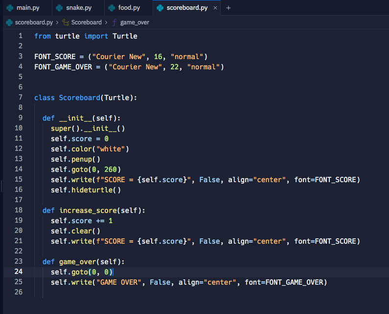 KomalPapanwar's tweet photo. Day 21 of #100daysofcodeangelayu                       

Project 21: Snake game (Pt.2) 🐍     

Finally completed the classic snake game from the ground up. Took a lot of OOP 😬.

code code code 💪 https://t.co/kIpAI4luWN