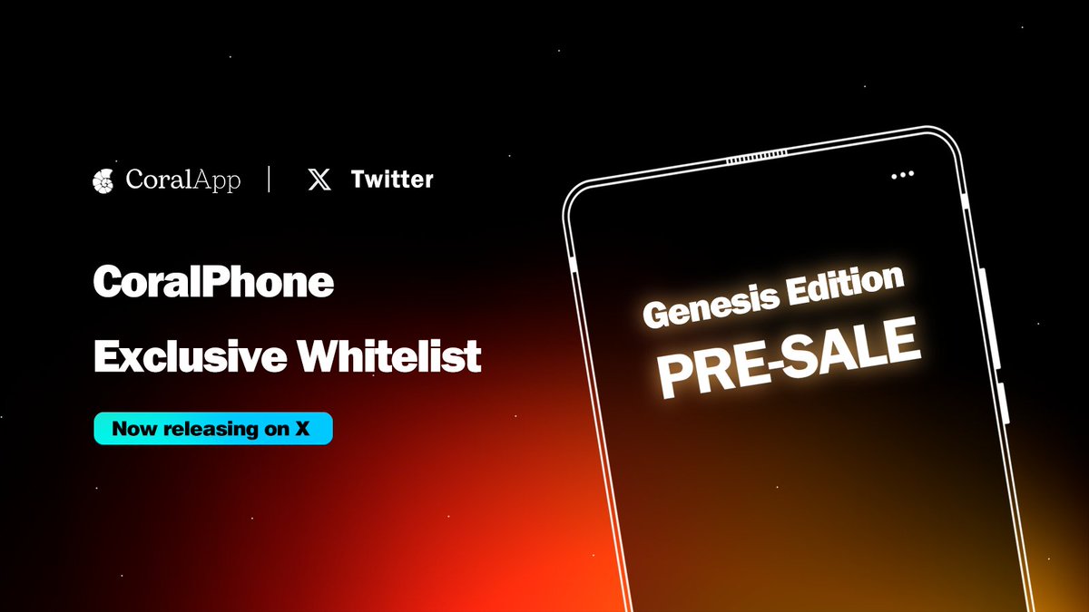 CoralApp (@mycoralapp) on Twitter photo 🚀 CoralPhone Whitelist is NOW OPEN! 🚀
🎉 Get ready for an ultimate gateway to the #web3 lifestyle - unlock your #CoralPhone early access! 🎉
🔹 Limited Genesis Edition: ONLY 20,000 units!
🔹 Early Bird Price: JUST $499 (6,000 units)📱
🔹 Original Price: $699 (14,000 units)📱 🚀 CoralPhone Whitelist is NOW OPEN! 🚀
🎉 Get ready for an ultimate gateway to the #web3 lifestyle - unlock your #CoralPhone early access! 🎉
🔹 Limited Genesis Edition: ONLY 20,000 units!
🔹 Early Bird Price: JUST $499 (6,000 units)📱
🔹 Original Price: $699 (14,000 units)📱