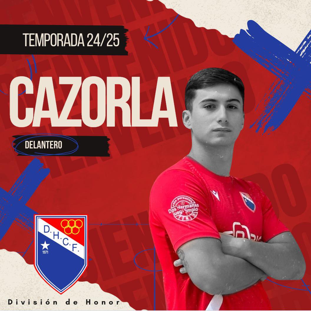 📢 𝗢𝗙𝗜𝗖𝗜𝗔𝗟 | Alejandro Cazorla, primer fichaje del #DosHermanasCF1971 para la próxima temporada.

El joven delantero nazareno llega a nuestro club con el aval de haber anotado 46 goles en las dos últimas campañas y de haber ofrecido un rendimiento espectacular.