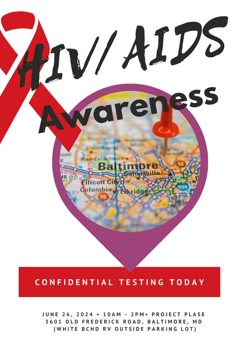 projectPLASE's tweet image. Project PLASE in partnership with the Baltimore City Health Department is offering free and confidential HIV testing today in honor of National HIV Awareness Day.  With HIV on the rise in Baltimore, it benefits all when you know your status.  Know yours.

#HIV
#HERR
#ProjectPLASE