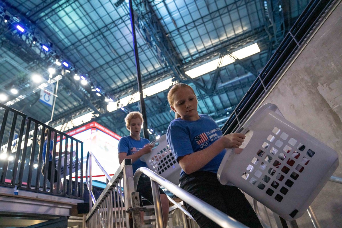 USASwimming's tweet photo. Some of the unsung heroes of #SwimTrials24: the basket carriers ✅  

Read about how they came to the role and which clubs they represent » https://t.co/gwthwAuwXL https://t.co/r116wqCPNu