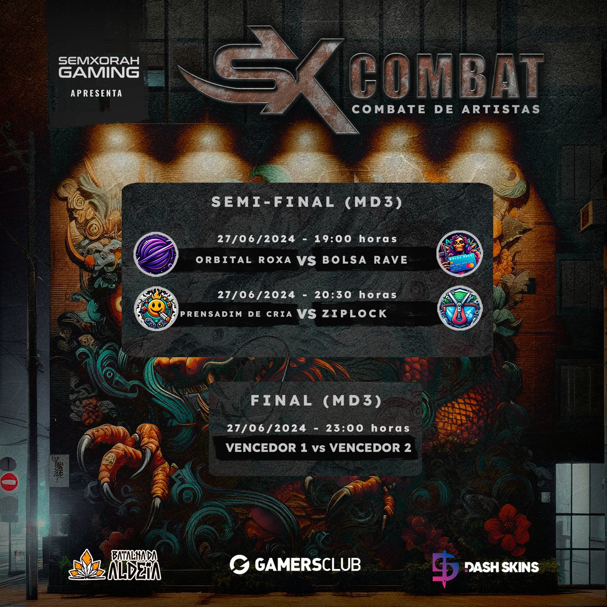 Último dia do SX Combat!
Hoje 18h no nosso twitch ❤️