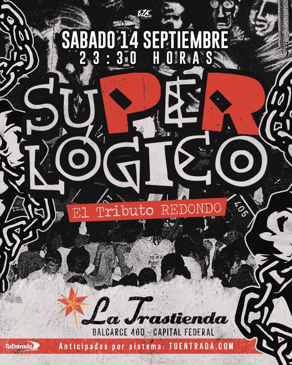 Superlogico (@superlogicook) on Twitter photo SUPERLÓGICO EN LA TRASTIENDA
📅 Sábado 14 de septiembre
🕛 23:30 hs
📍 <a href="/LaTrastiendaBA/">La Trastienda</a> (Balcarce 460, CABA)
🎟️tuentrada.com/eventos/detall…
🔞 Show apto mayores 18 años SUPERLÓGICO EN LA TRASTIENDA
📅 Sábado 14 de septiembre
🕛 23:30 hs
📍 <a href="/LaTrastiendaBA/">La Trastienda</a> (Balcarce 460, CABA)
🎟️tuentrada.com/eventos/detall…
🔞 Show apto mayores 18 años