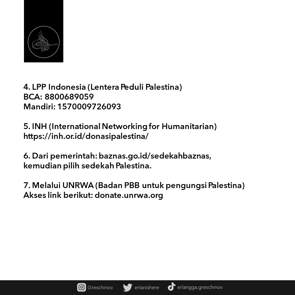 Kumpulan nomor rekening donasi untuk Palestina beserta badan yang menyalurkannya.
Jangan lupa disimpan! 👇