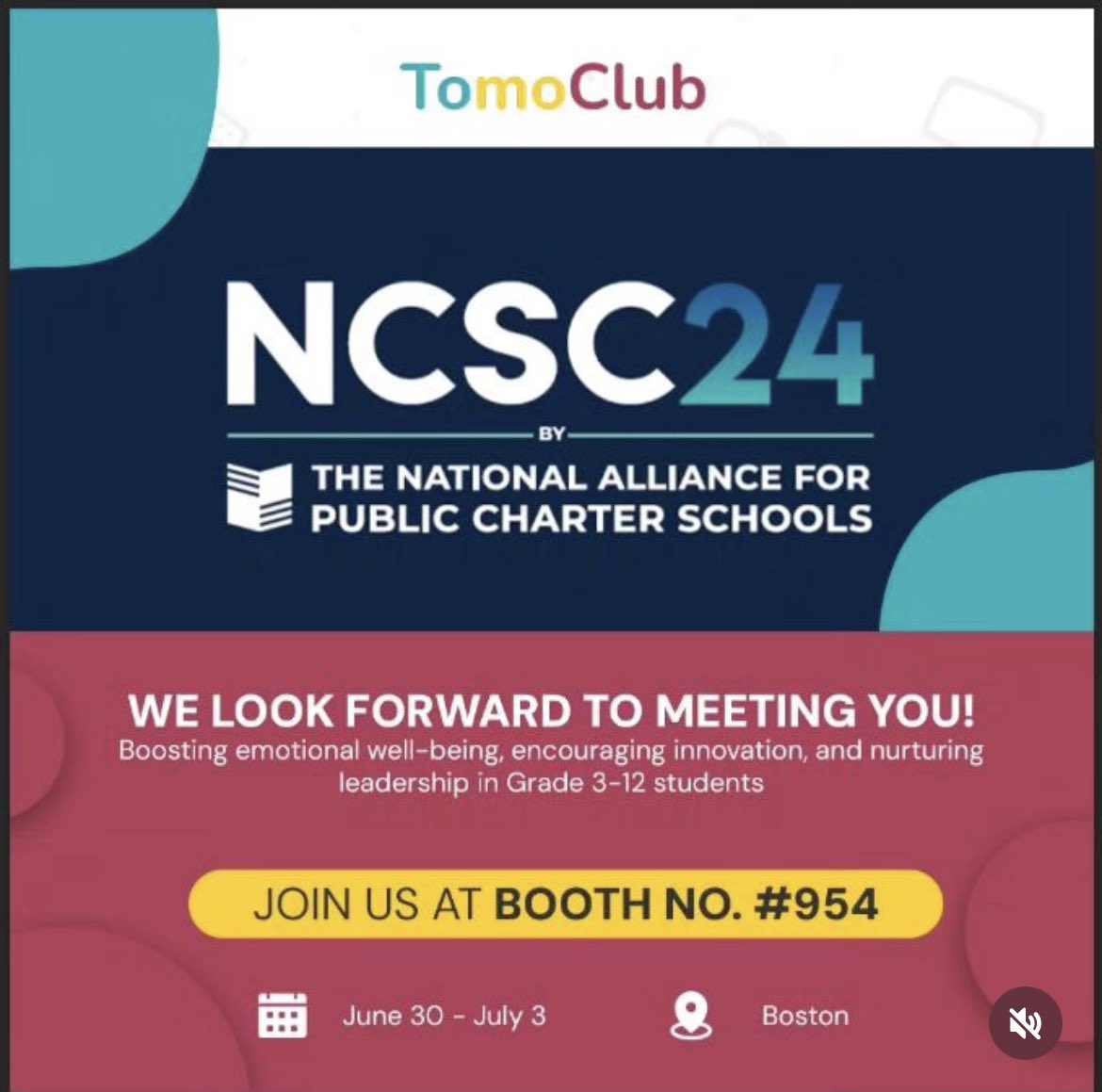 🎉 Exciting news! TomoClub is heading to the National Charter School Conference in Boston! 🌟 Our game-based curriculum boosts social-emotional skills, leadership, and career readiness. Meet us at Booth #954 to learn more! #EdTech #SEL #Leadership #NCSC2024 #TomoClub 🚀