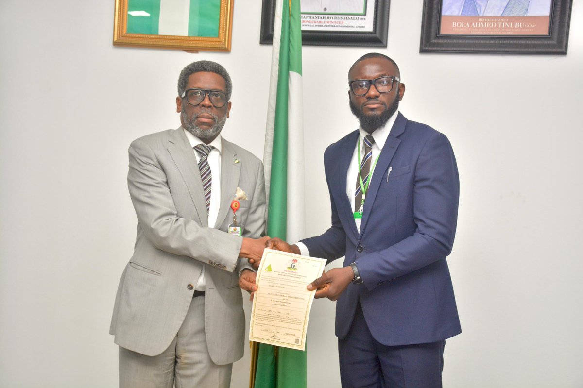 nlrcgovng's tweet photo. NLRC charges Lottery operators to avoid being sanctioned by adhering strictly to ethics of the business and timely remittances of lottery proceeds to the FG. The DG, @LanreGbaja gave the charge in Abuja while presenting core lottery licenses to Go Lottery Ltd &amp; Morrich Lotto Ltd https://t.co/J2b92OMW9u