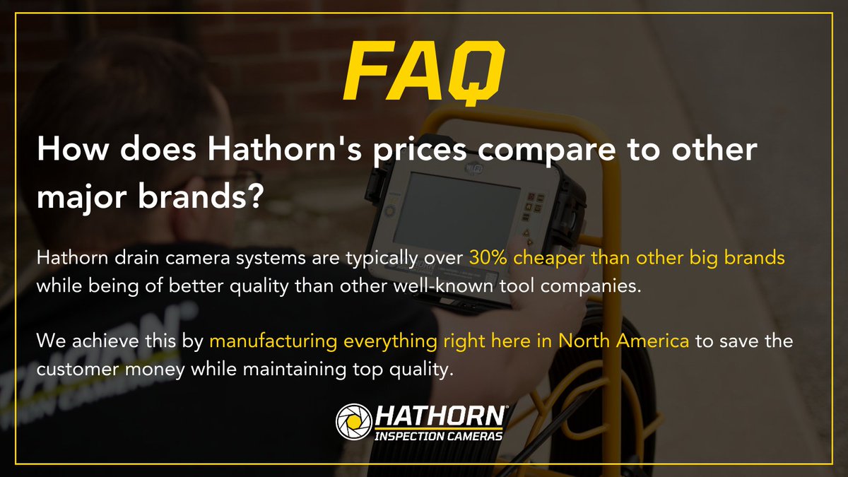 CorpHathorn's tweet image. How does Hathorn's prices compare to other major brands?

👉Hathorn camera systems are typically over 30% cheaper than other big brands.👈

#SewerInspection #SewerCamera #PipeInspection #DrainCamera #PipeRepair #Plumbing #Plumbers
