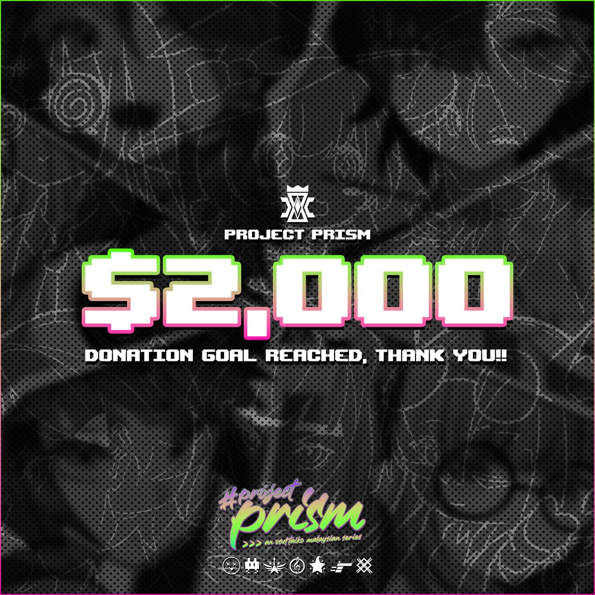 osutaikomy's tweet photo. 🎉【 ANNOUNCEMENT 】🎉
#ProjectPrism has reached the donation goal of $2,000!! 🥳🥳
Thank you so so much to all of our amazing sponsors for their generous donations as well as to everyone for their wonderful support towards the series! <3 https://t.co/S3YN7iQNTz