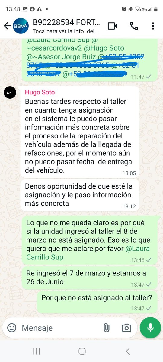 NonyArleth's tweet photo. @BBVASeguros_mx  NECESITO APOYO URGENTE DE ALGUIEN QUE RESUELVA Y DEN SEGUIMIENTO PARA QUE SE ATIENDA MI AUTO, SOLO SE PASAN LA BOLITA DEL TALLER A LA ASEGURADORA, LA SUPERVISORA QUE ME ASIGNARON NO ME DA RESPUESTA Y YA SON DEMASIADOS MESES. @bbva @BBVA_Mex @BBVARe_mx https://t.co/oAqNAczT7W