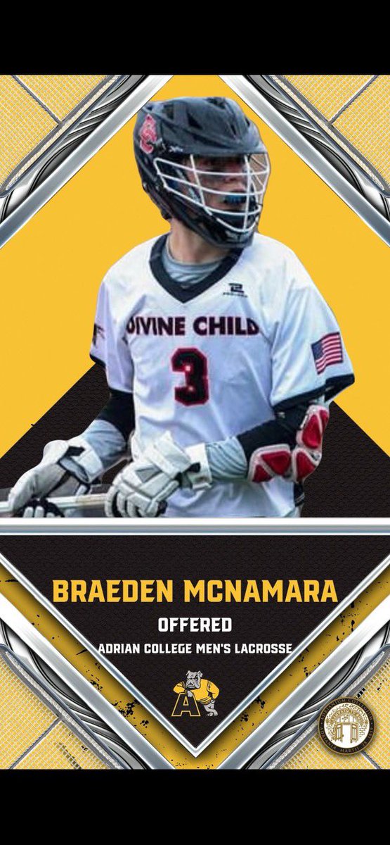Braeden (@braedenmack13) on Twitter photo Honored to have received an offer to continue playing lacrosse at Adrian College!! <a href="/KyleHibbard/">Kyle Hibbard</a> <a href="/AdrianCollege/">Adrian College</a> <a href="/ACmenslax/">Adrian College Men's Lacrosse</a> <a href="/DivineChildAthl/">DCHS Athletics</a> <a href="/DivineChildLAX/">Divine Child Lacrosse</a> #GoDogs Honored to have received an offer to continue playing lacrosse at Adrian College!! <a href="/KyleHibbard/">Kyle Hibbard</a> <a href="/AdrianCollege/">Adrian College</a> <a href="/ACmenslax/">Adrian College Men's Lacrosse</a> <a href="/DivineChildAthl/">DCHS Athletics</a> <a href="/DivineChildLAX/">Divine Child Lacrosse</a> #GoDogs