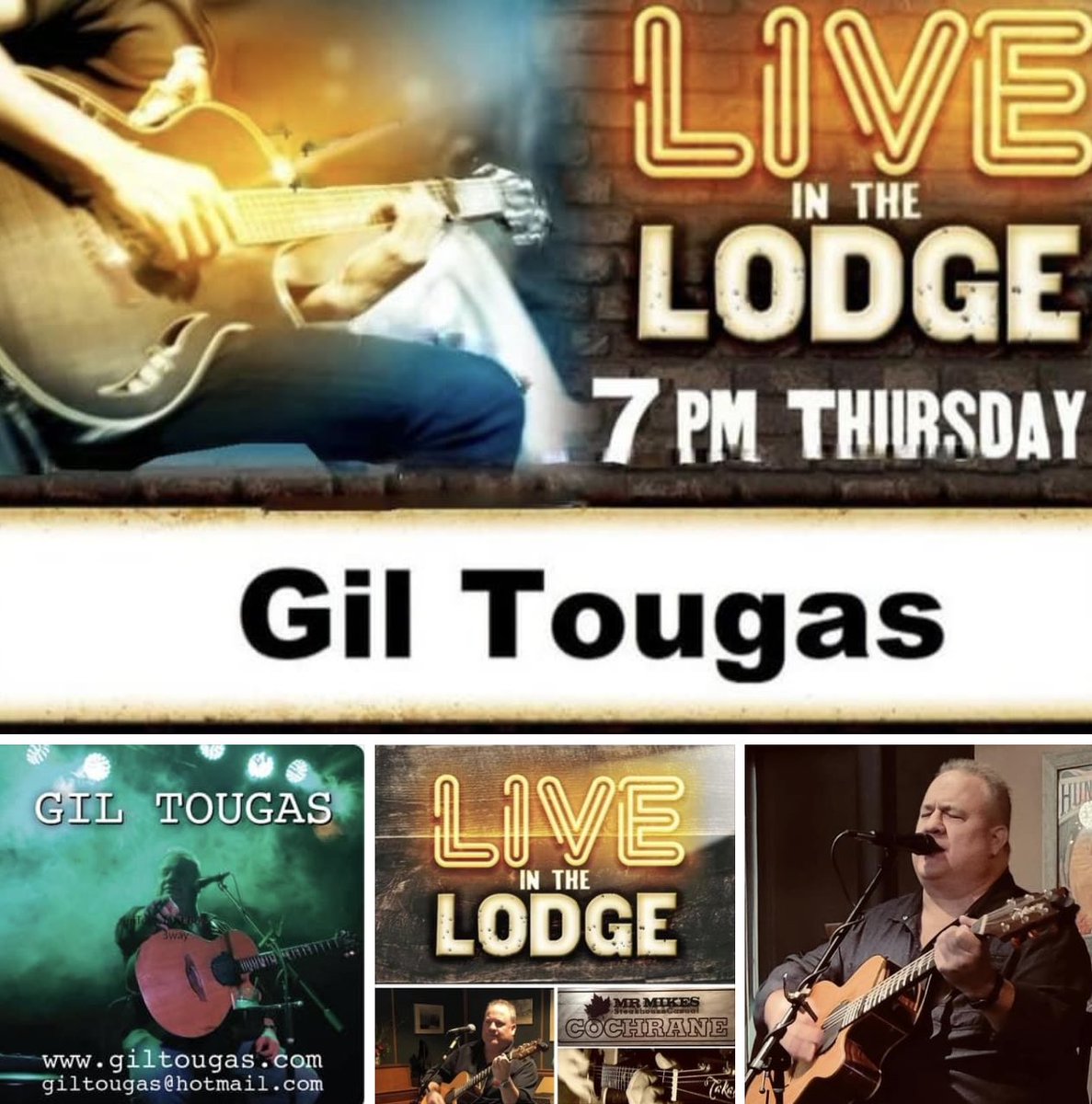 I'll see you tonight at the Lodge at Mr Mikes in Cochrane !! It's a family friendly venue with an awesome food specials for the season. My Show starts at 7 PM. I'll see you there.!!