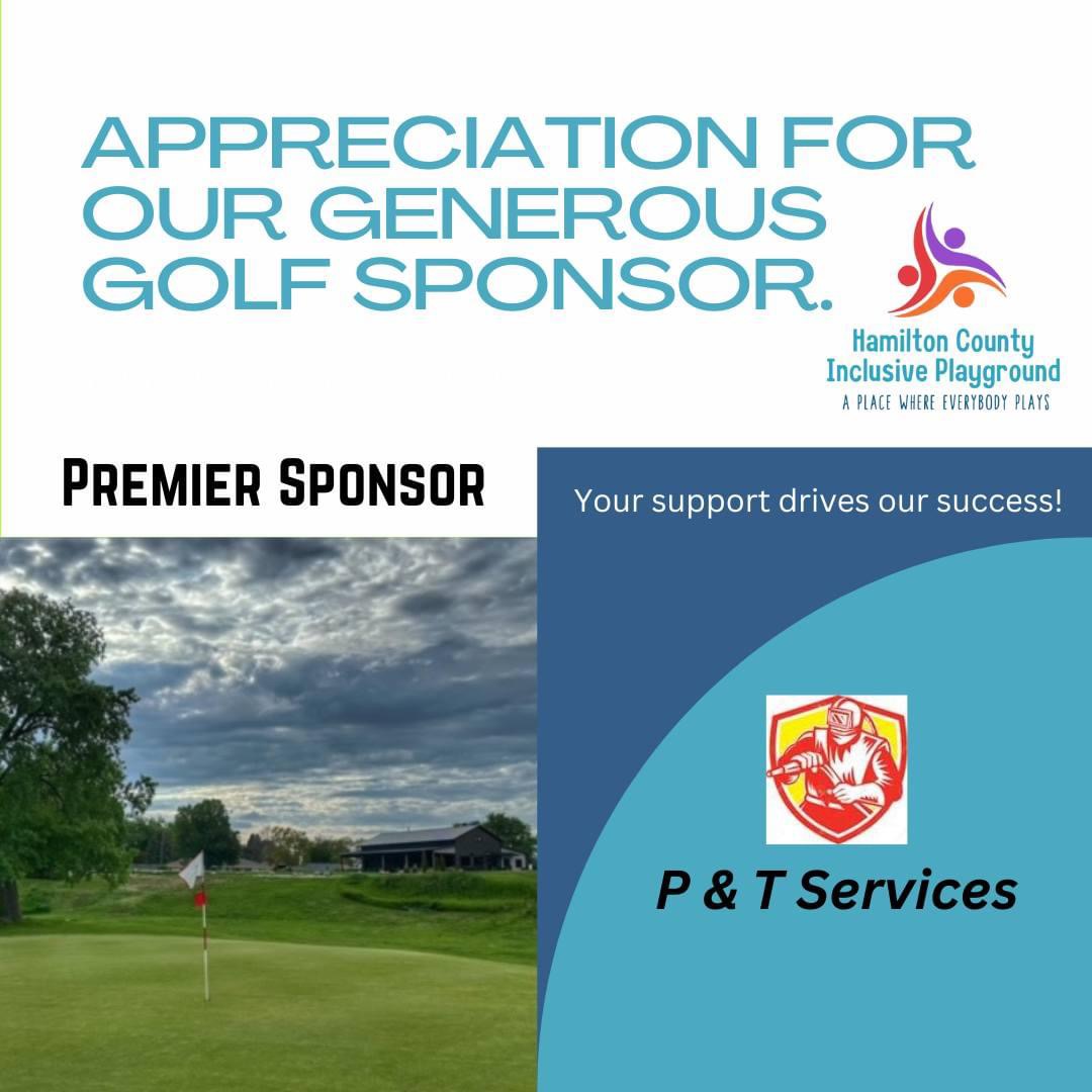 THANK YOU, P &amp; T Services, for your PREMIER sponsorship in our "Par for the Playground" golf tournament! We are closer to making our vision of an inclusive playground a reality!
#APlaceWhereEverybodyPlays