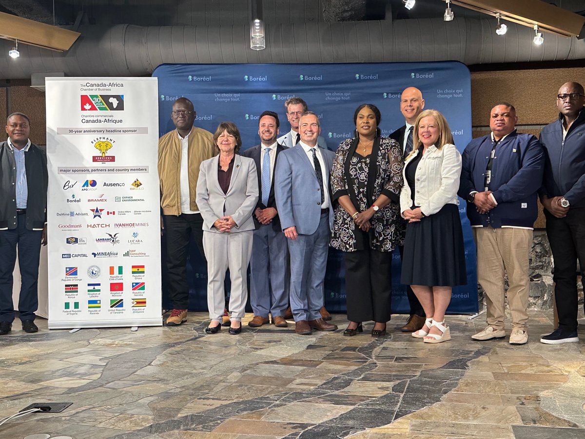 Our delegation from Lualaba, DRC, led by Governor Fifi Masuka Saini, at Collège Boréal for meetings with senior Sudbury leaders.