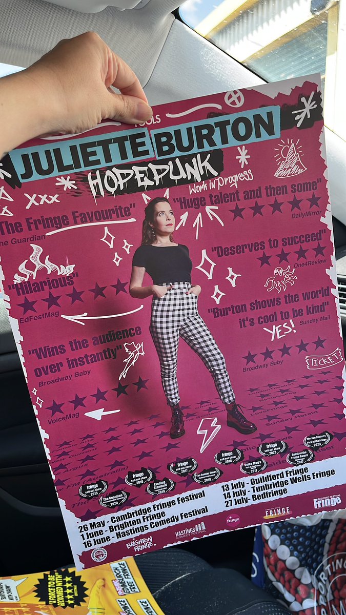 JulietteBurton's tweet photo. 3 previews left of Hopepunk before #edfringe2024

13 July @GuildfordFringe (Going Rogue afterwards)
14 July @TWFring
 27 July @Bedfringe (Going Rogue afterwards too)

So who’s coming?! 

Then it’s @Gildedballoon #edfringe

🎫 >>> https://t.co/bKyE7q31C6 

Design by @andrewleeke https://t.co/zfsMuKKCmj
