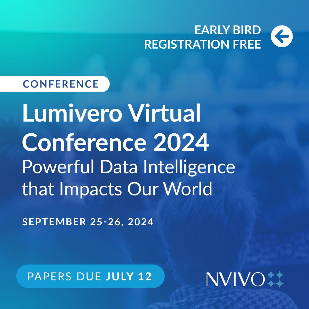 NVivoSoftware's tweet image. 🎁 Give yourself the gift of new techniques, best practices, and expert advice at Lumivero’s Virtual Conference 2024.  Early bird registration is FREE starting in July, and presentation abstracts are due by July 12th.  
lumivero.com/lumivero-virtu… 
#Researchers #QualitativeData