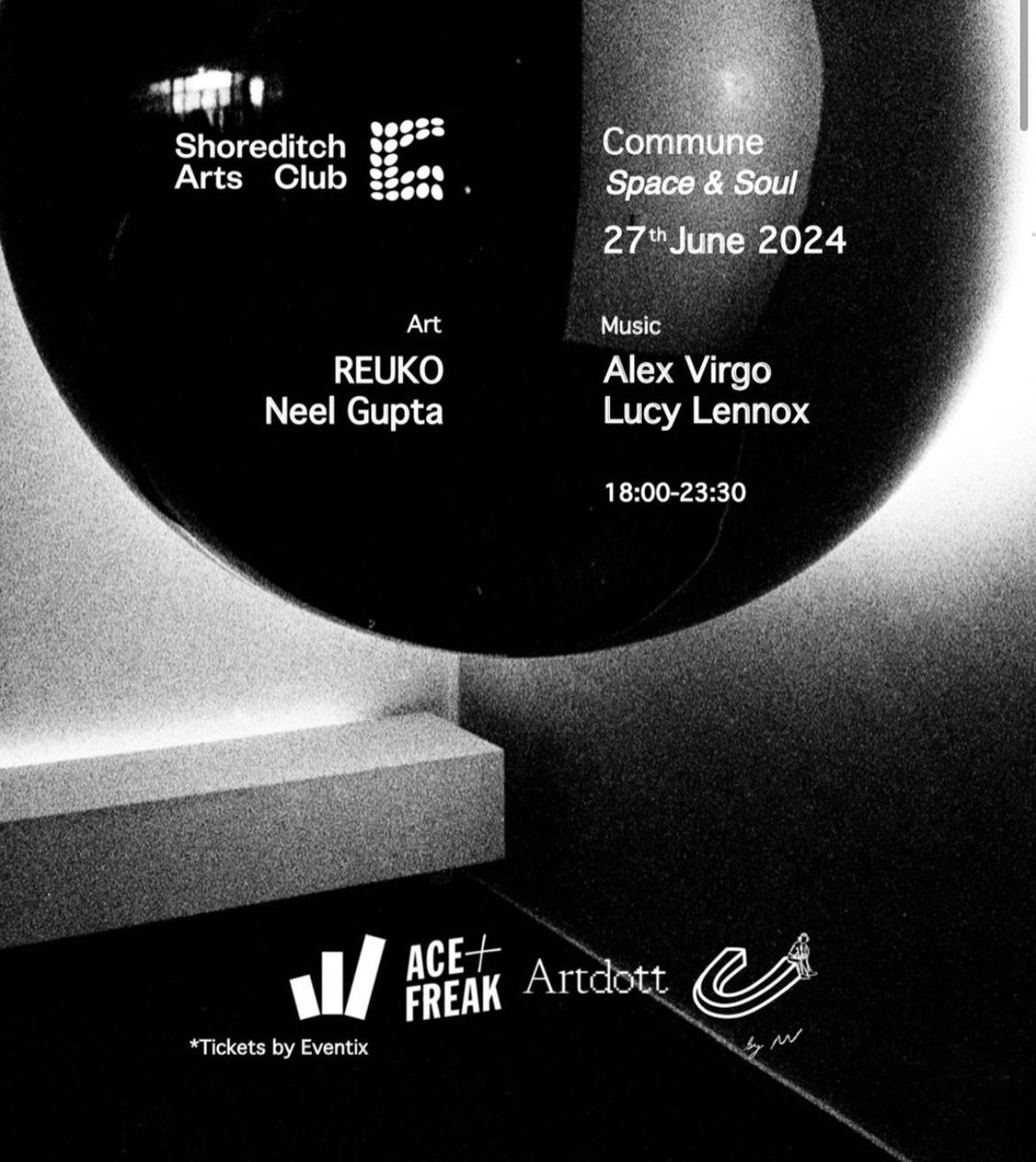 Tonight at 6pm, Artdott and @c_mmune present ‘Space and Sound’ at @shoreditchartsclub_ ! Experience the fusion of Lisbon’s nightlife through DJ photographer Neel Gupta and Oslo’s digital creator Reuko . Dive into this unique exhibition and get a glimpse via the link in our bio!