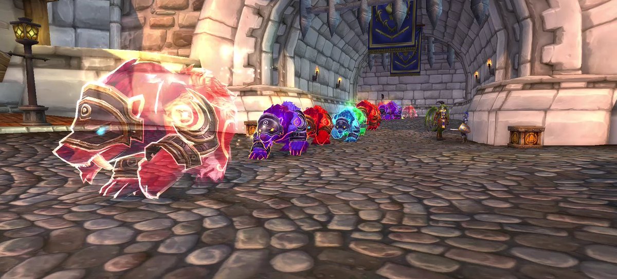 CultofElune's tweet photo. Happy Pride Month! Last weekend, we had a rainbow bear parade through the streets of Goldshire, Stormwind, and Valdrakken. #pridemonth #worldofwarcraft #alldruidguild #cultofelune #WoW #justdruidthings https://t.co/YphrUzpdGE