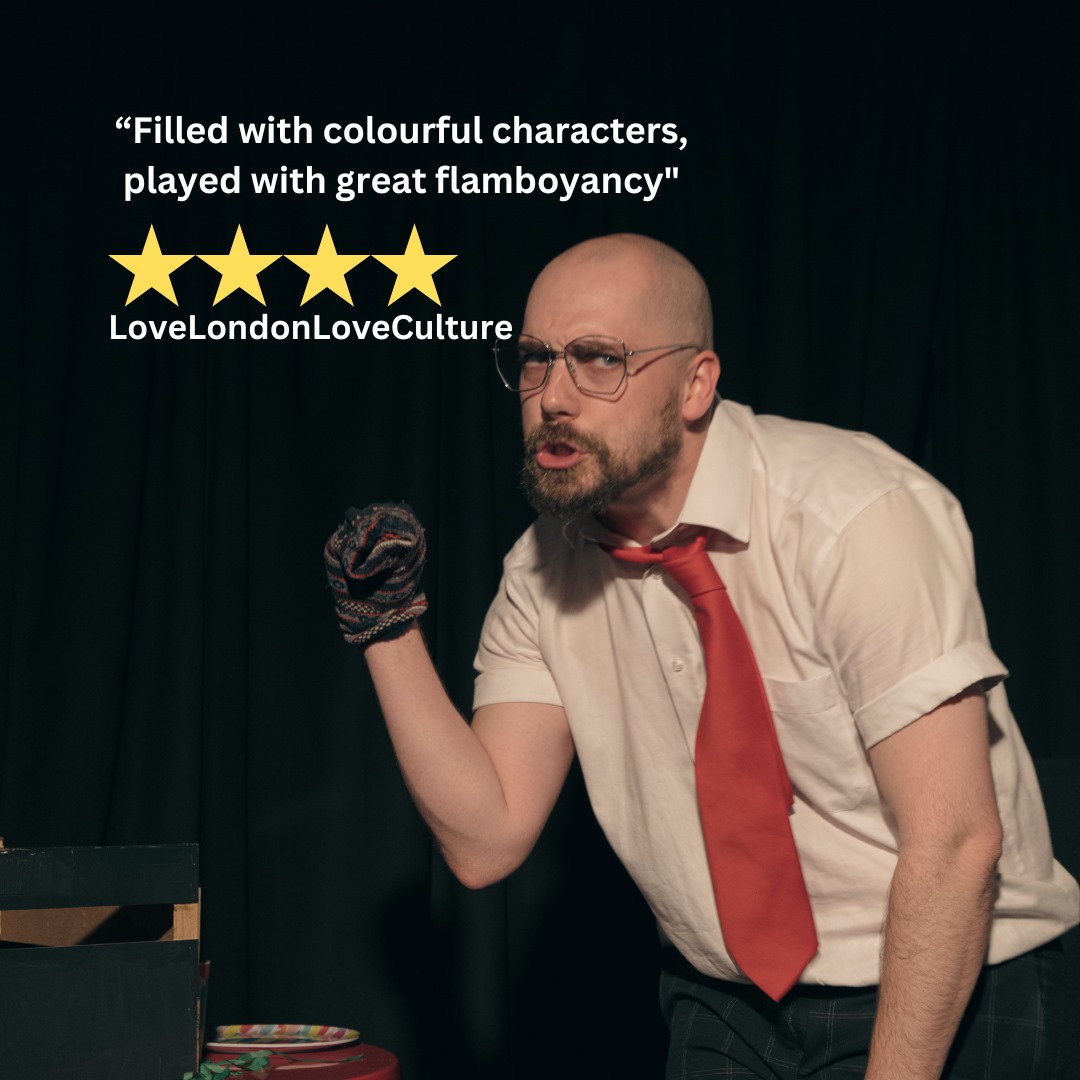 "DC Richard Head" received a four-star review from @lovelondonloveculture 🌟 "Filled with colourful characters, played with great flamboyancy" - We are very proud of Luke Rose for his debut one-man show and Holly-Anne for her fantastic direction.
