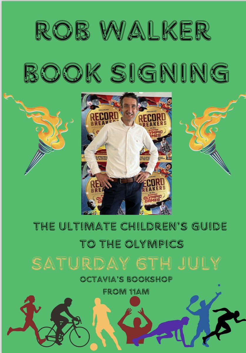 Octavia's Bookshop (@octaviabookshop) on Twitter photo Come and meet British sports commentator and TV host, the wonderful Rob Walker, with his brilliant new children’s Olympic Record Book. The perfect guide for young fans in the run up to the Paris Games.
(No tickets needed) <a href="/robwalkertv/">Rob Walker</a> #Olympics #recordbreakers #childrensbooks Come and meet British sports commentator and TV host, the wonderful Rob Walker, with his brilliant new children’s Olympic Record Book. The perfect guide for young fans in the run up to the Paris Games.
(No tickets needed) <a href="/robwalkertv/">Rob Walker</a> #Olympics #recordbreakers #childrensbooks