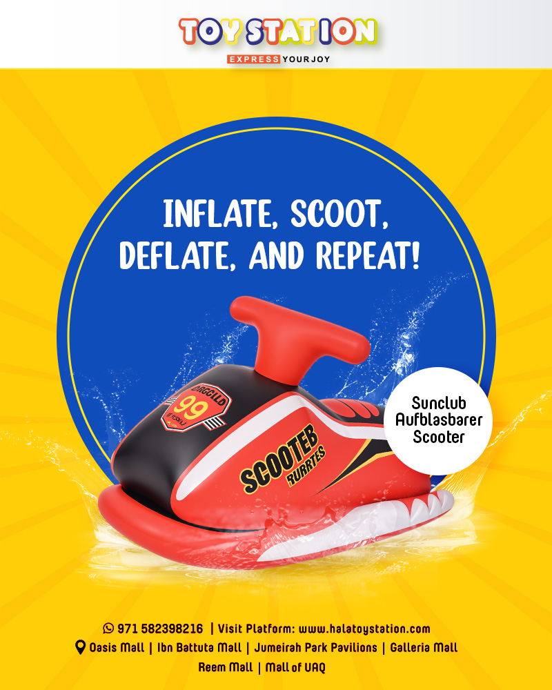 halatoystation's tweet image. Get ready for endless pool adventures with the inflatable scooter! Perfect for kids who love to explore—just inflate, ride, and have a blast! Lightweight, portable, and full of fun. 🚤

#toystation #pooladventures #inflatablescooter #kidsexplorers #inflateandride #endlessfun