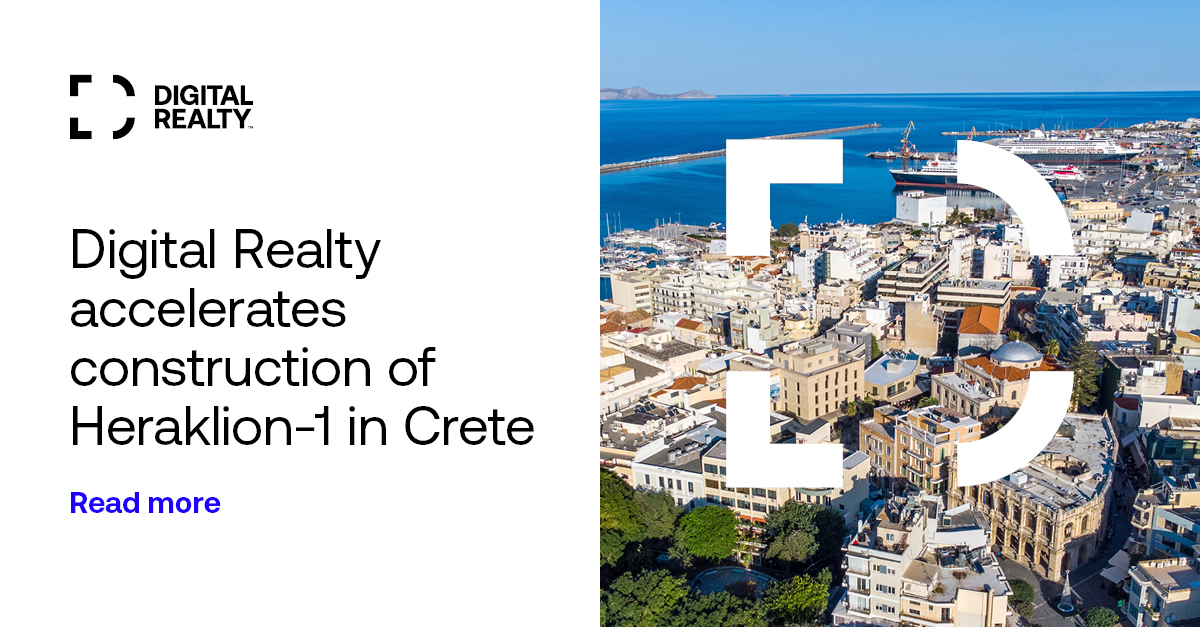 Digital Realty’s rapid progression with the construction of Heraklion-1 in Crete is taking us a step closer to connecting Europe with Asia, the Middle East, and East Africa.
Find out more: okt.to/f3U70R 
#TheDataMeetingPlace
#WhereTomorrowComesTogether
#PlatformDIGITAL