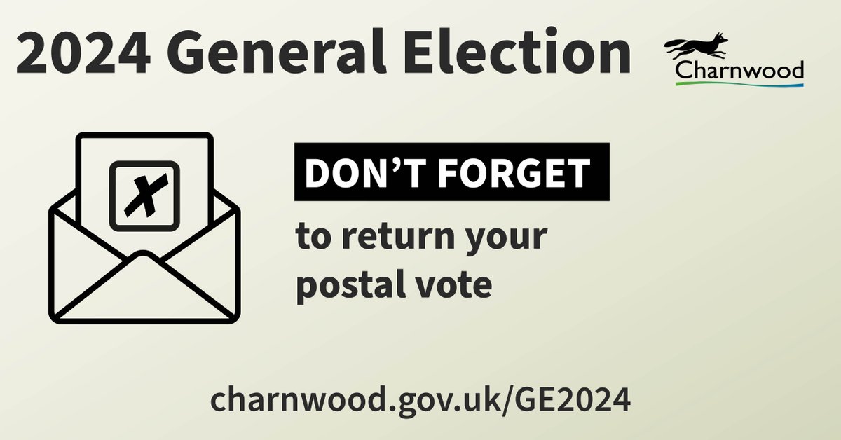 CharnwoodBC's tweet photo. 📮As of today, we’ve issued around 26,500 postal votes for the constituents of Loughborough and Mid-Leicestershire and received around 11,500 back (around 43%).

Get your postal vote to us ASAP and make your vote count.

👏Well done to our postal vote team! Keep going! https://t.co/he371DPZXh