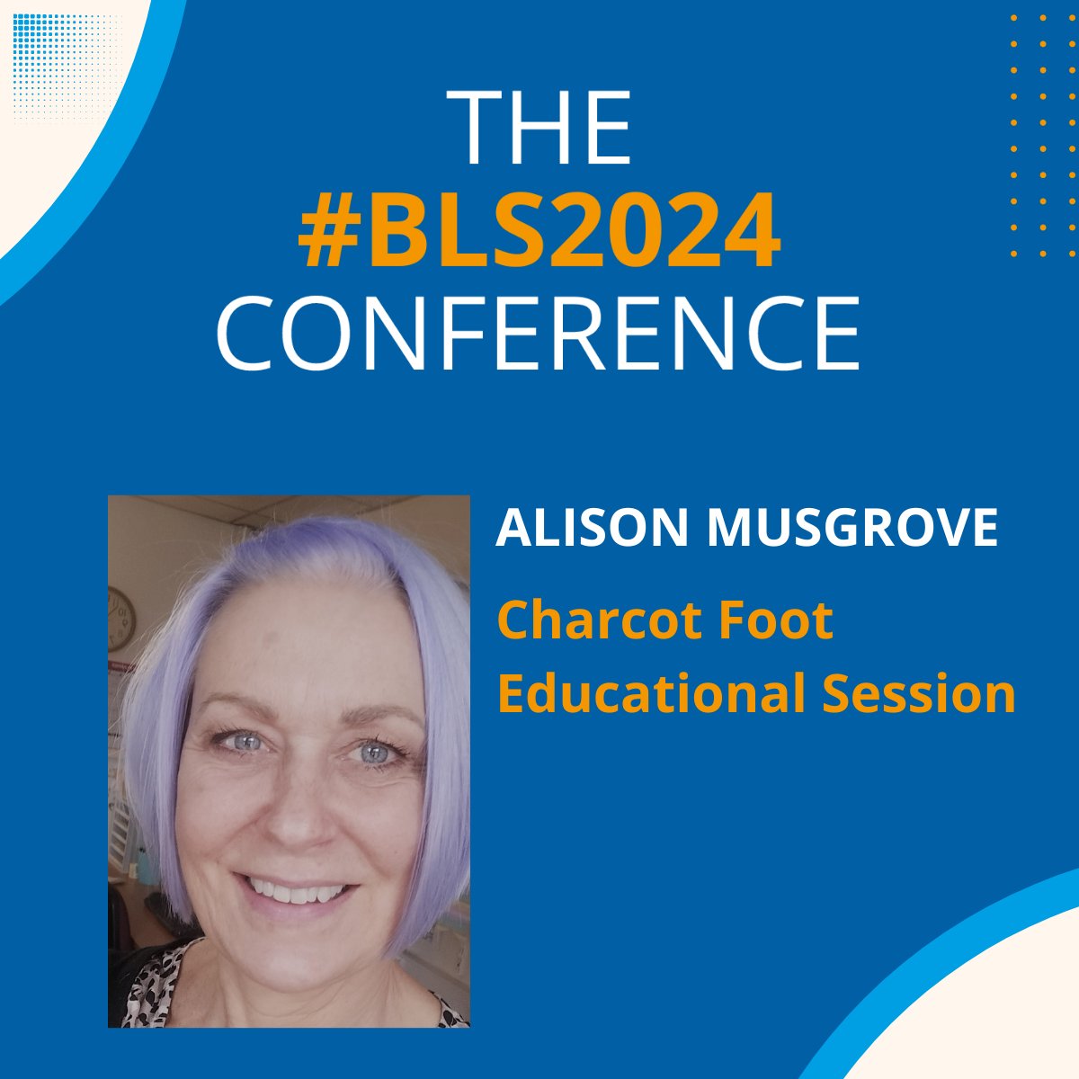 BritishLymph's tweet photo. We are delighted that Alison Musgrove, Advanced-Podiatrist (Diabetes) will be joining us at #BLS2024 Lymphoedema Conference to lead an educational session on Charcot Foot.

Book your conference place here 
https://t.co/NaBU1uLRm4 https://t.co/W5438NDIIK