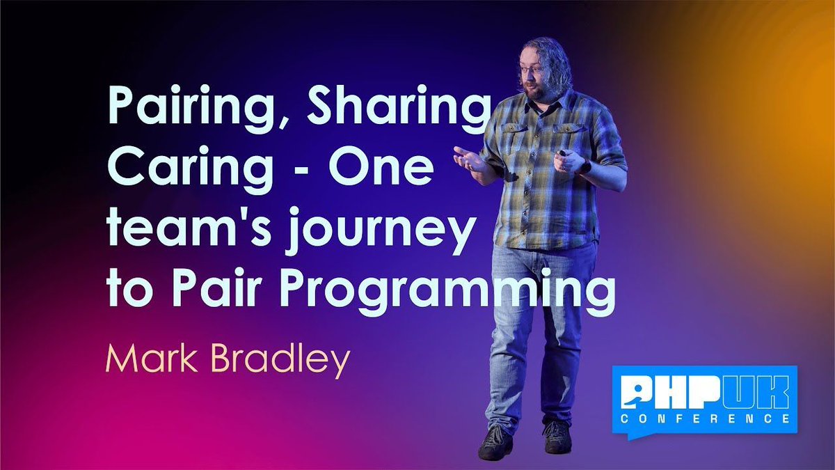 PHPUKConference's tweet image. Mark Bradley (@braddle) shared insights in &apos;Pairing, Sharing, Caring - One team&apos;s journey to Pair Programming&apos; at #phpuk24 

Exploring the benefits of constant code discussion and problem-solving. Find out what happens when the rubber duck talks back!  

buff.ly/3wBNOyY