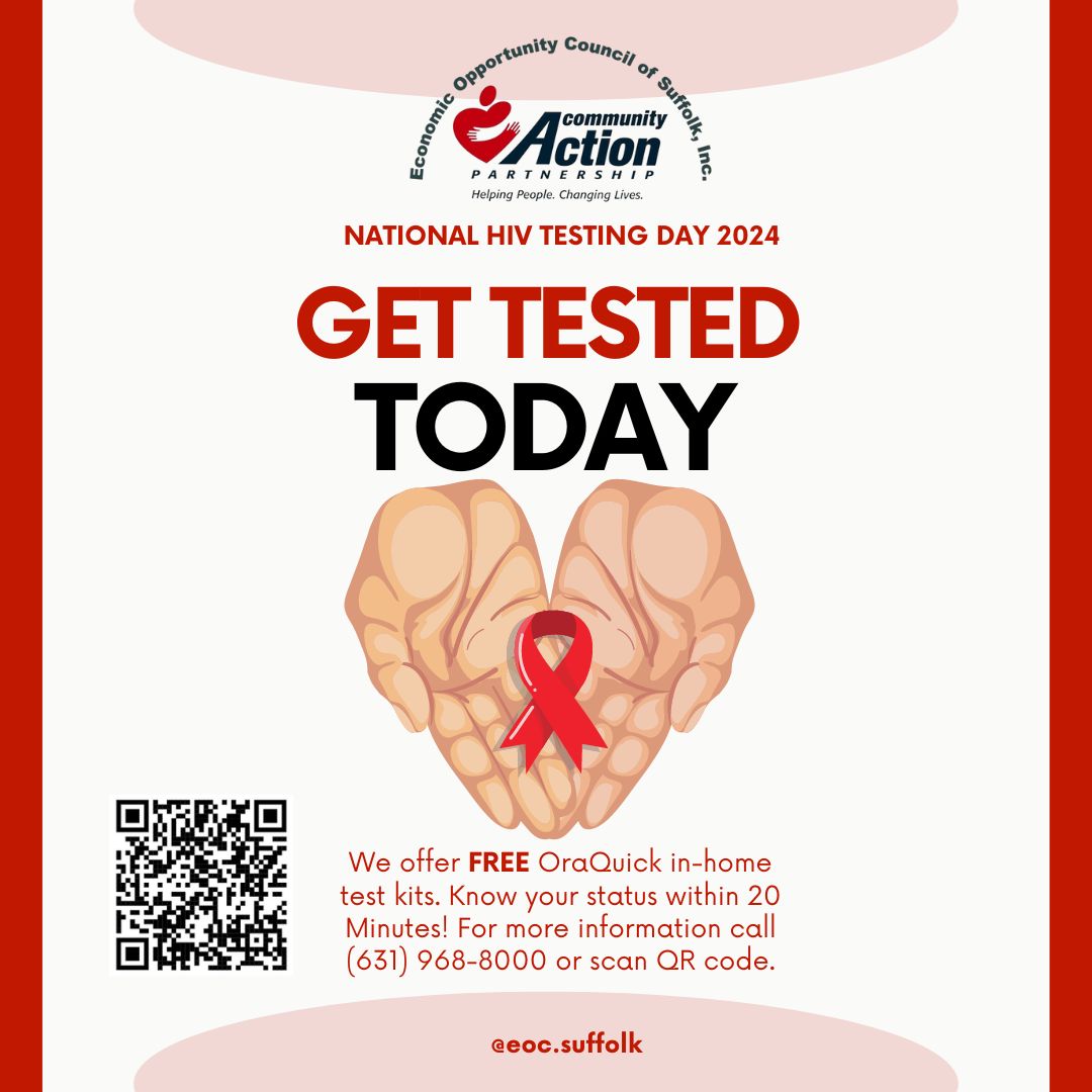 EOCSuffolk's tweet image. 🌟 It&apos;s Nat&apos;l HIV Testing Day! Early detection is key to staying healthy. Get your FREE OraQuick in-home test kit &amp;amp; know your status in just 20 minutes! 🏠🕒 Call 631-968-8000, scan the QR code, or rebrand.ly/HIVTest. 💪🌈 #NationalHIVTestingDay #KnowYourStatus #FreeTesting