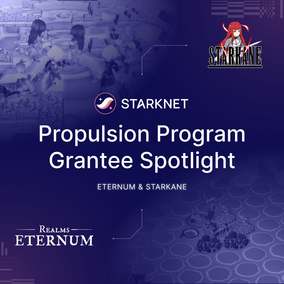 🎮 Propulsion Program Spotlight
🔥 Meet two of the grantees
🧵 <a href="/LootRealms/">Realms.World ☁️</a> &amp; <a href="/0xStarkane/">Starkane</a>
