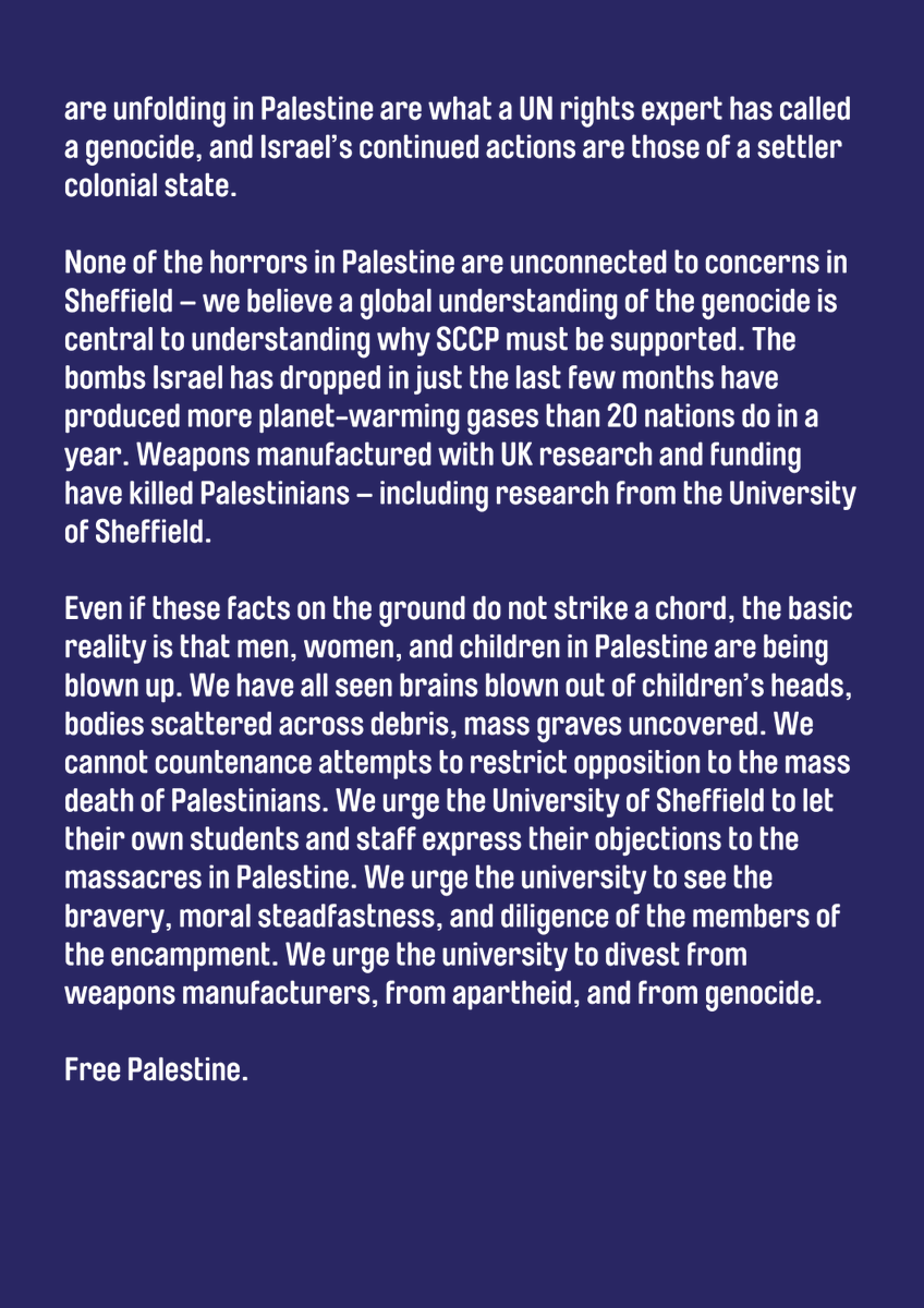 🚨 We at Opus assert our full support for <a href="/palestine_sccp/">Sheffield Campus Coalition for Palestine</a> and call on the university to drop any threats of disciplinary and legal action against members of the student encampment. Read our full statement.