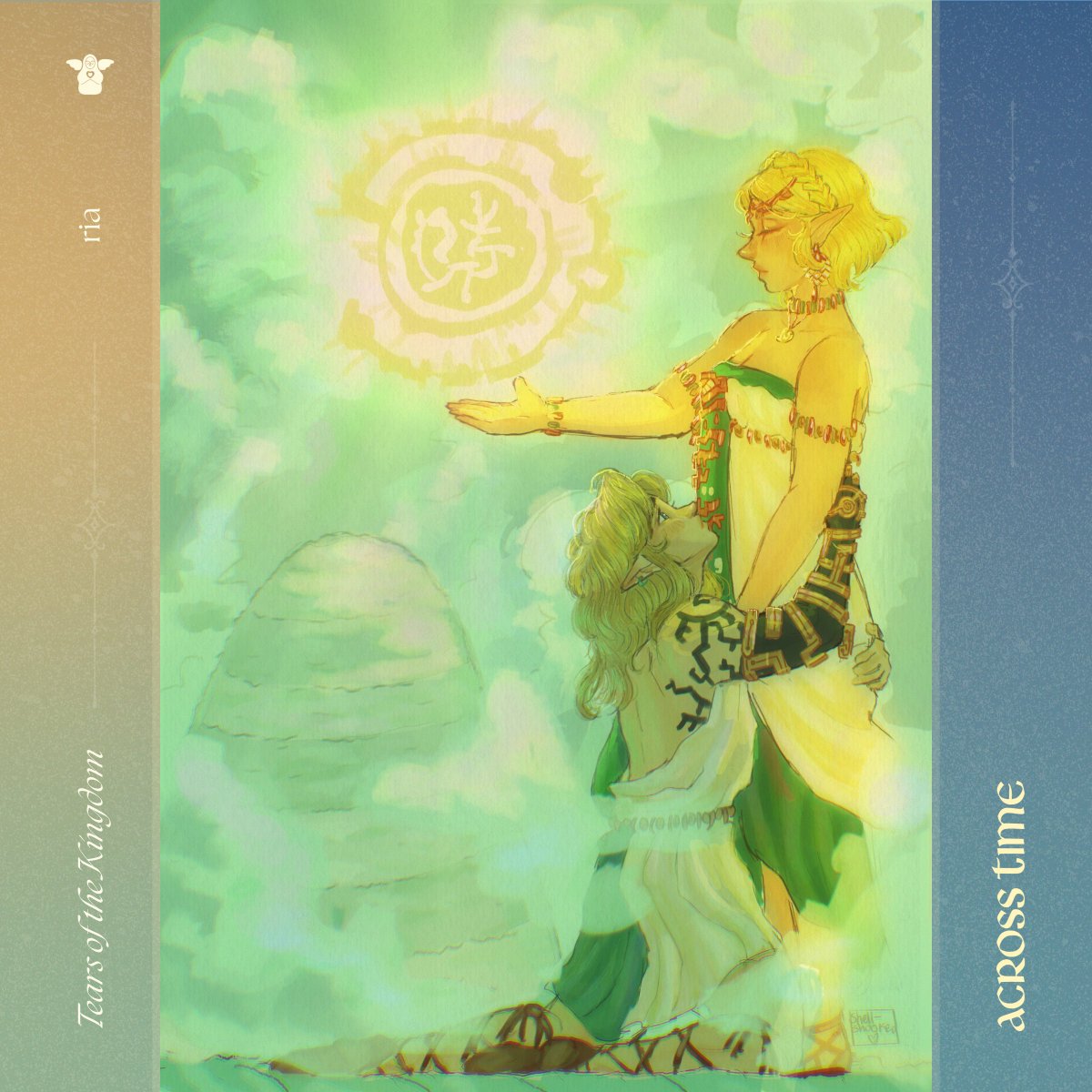 zlacrosstime's tweet photo. 🩵 Tears of the Kingdom: "not really here" 💚

Illustration by @shellshooked 

#TheLegendofZelda #Zelink #AcrossTime https://t.co/lMH1RTi6k6