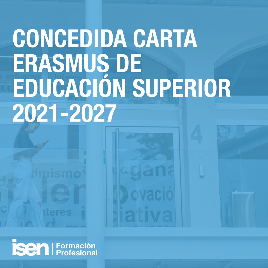 IsenFormacion's tweet photo. Es para nosotros un gran placer poder informar que #ISEN Formación Profesional, ha recibido por parte de la Comisión Europea la Carta ERASMUS de Educación Superior. 🇪🇺

¡Se avecinan tiempos de crecimiento, aprendizaje y experiencias únicas! 🌍✨

#ERASMUS #fp #Educación https://t.co/JUNpUojhwR