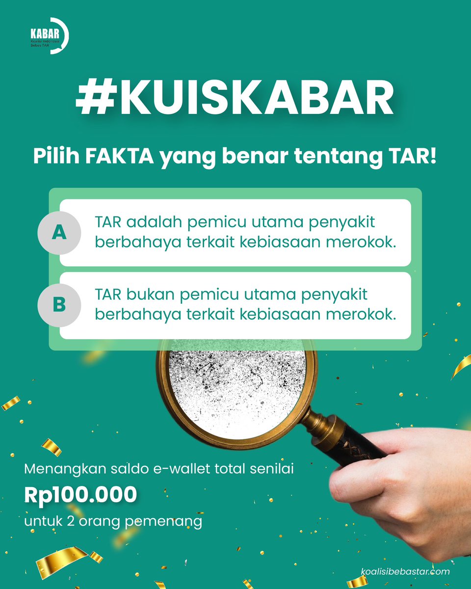 koalisibebastar's tweet photo. Hai Kawan KABAR, saatnya ikutan #KUISKABAR! Simak pertanyaannya dan jawab dengan benar ya. https://t.co/3fRc02uwgB
