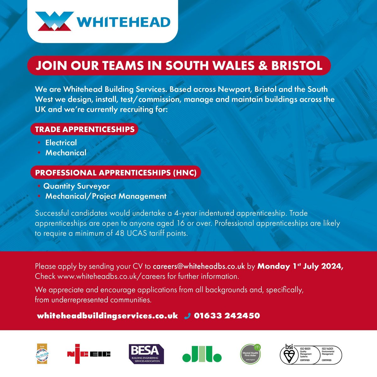 ⭐ Last call!⭐ 

The deadline is Monday for any applications to our 2024/5 apprenticeship scheme.

Know anyone looking for an apprenticeship? Tag them below and please share the post as we'd love to spread the word about this!

#apprenticeships