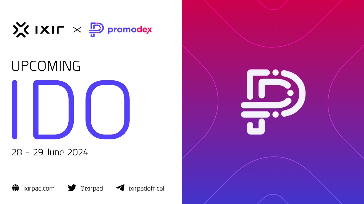 Details of our upcoming <a href="/promodexio/">Promodex.io</a> IDO 
🔥🔥🚀🚀

It starts June 28. Don't forget to set the time.
👇
🔸Genesis Round 
Start: 28 June 07:00 UTC 
End: 28 June 09:00 UTC

🔸Two Year Stakes Tier Round 
Start: 28 June 09:00 UTC 
End: 28 June 19:00 UTC

🔸ALL Stakes Tier Round