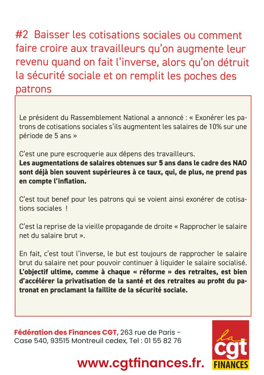 CgtFinances's tweet photo. #2  Baisser les cotisations sociales ou comment faire croire aux  travailleurs qu’on augmente leur revenu quand on fait l’inverse, alors  qu’on détruit la sécurité sociale et on remplit les poches des patrons🧐💰🏥

2/ https://t.co/eZyxmHXi0o