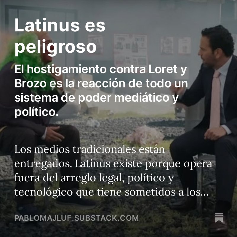 El periodista del sexenio sin lugar a dudas es <a href="/CarlosLoret/">Carlos Loret de Mola</a>. Pero ha llegado ahí porque Latinus está fuera del arreglo mediático tradicional. Y por eso hay que defender esos nuevos medios. Mi videocolumna en Disidencia. Los invito a suscribirse. Link en mi perfil.