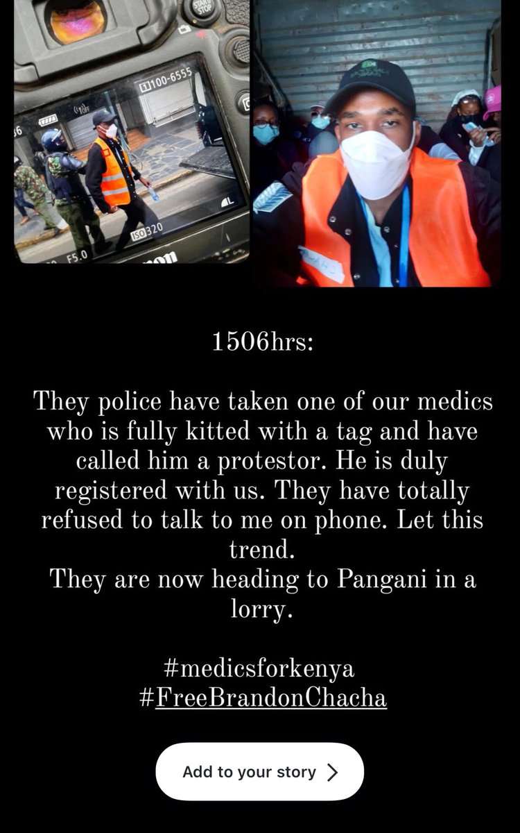 DoctorReign's tweet photo. The rogue police have captured Brandon Chacha from @MedicsForKenya 
They claim he was a protester yet had a name tag and is registered. #FreeBrandonChacha RT @FaithOdhiambo8 @JamesKWaNjeri @KenyaMedics_KMA @simonkigondu https://t.co/W3WuqMXI8x