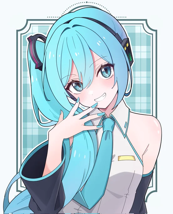 サイドテールミクちゃん(表情差分)#初音ミク 
