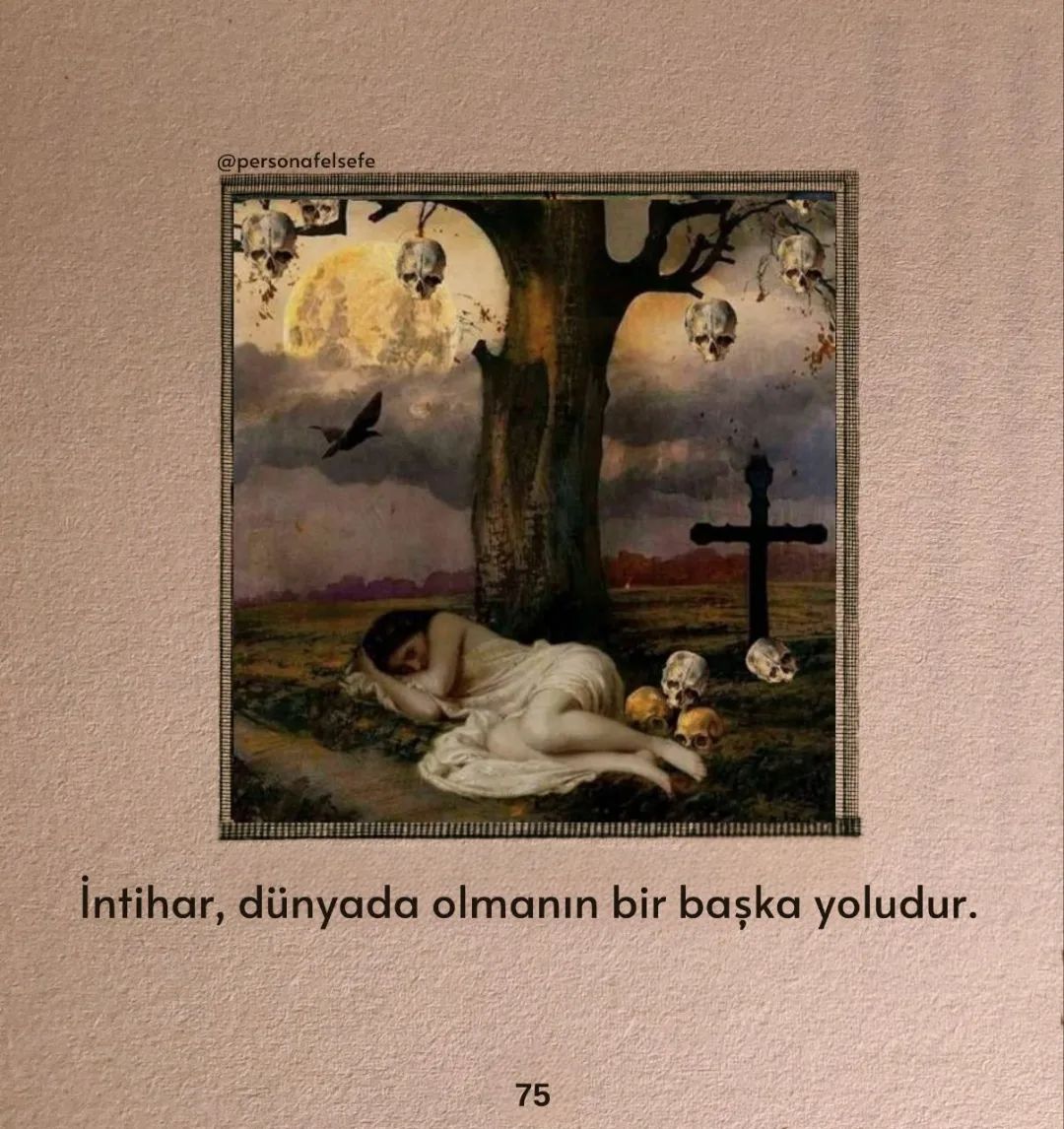 gizemozburun's tweet photo. '...Sartre'a göre intihar, dünyada var olmanın bir başka yoludur. Çünkü kişi eylem olarak ölümü seçtiğinde kendi varlığının farkına vararak varlığının tanımını hiçlikle yapar ...'

Sylvia Plath'ın Şairliğinin İntiharı Bağlamında Analizi , Nilgün Marmara. https://t.co/Qm0vIDJG4e