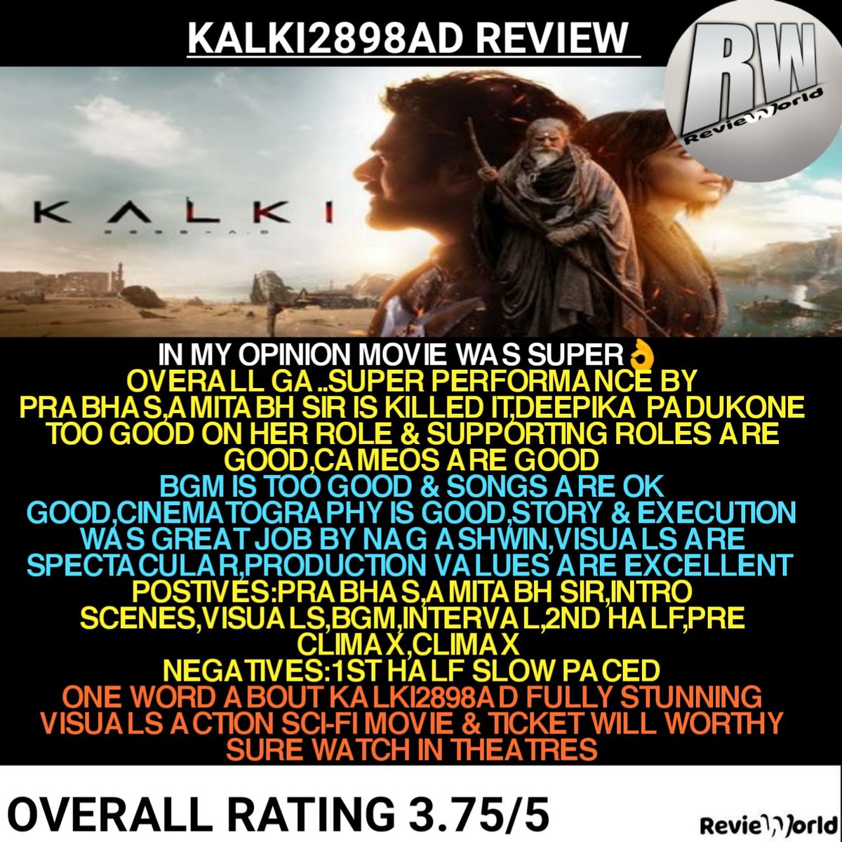 Movie_Times_OTT's tweet photo. #Kalki2898AD Review is here ๐๐
I Forgotten to Mention #KamalHaasan Sir he did a Next level Performance ๐ฅ๐ฅ
#Prabhas #AmitabhBacchan #DeepikaPadukone #KamalHaasan #ReviewWorld #Kalki2898ADReview #Kalki #NagAshwin https://t.co/juHlnCe5DD