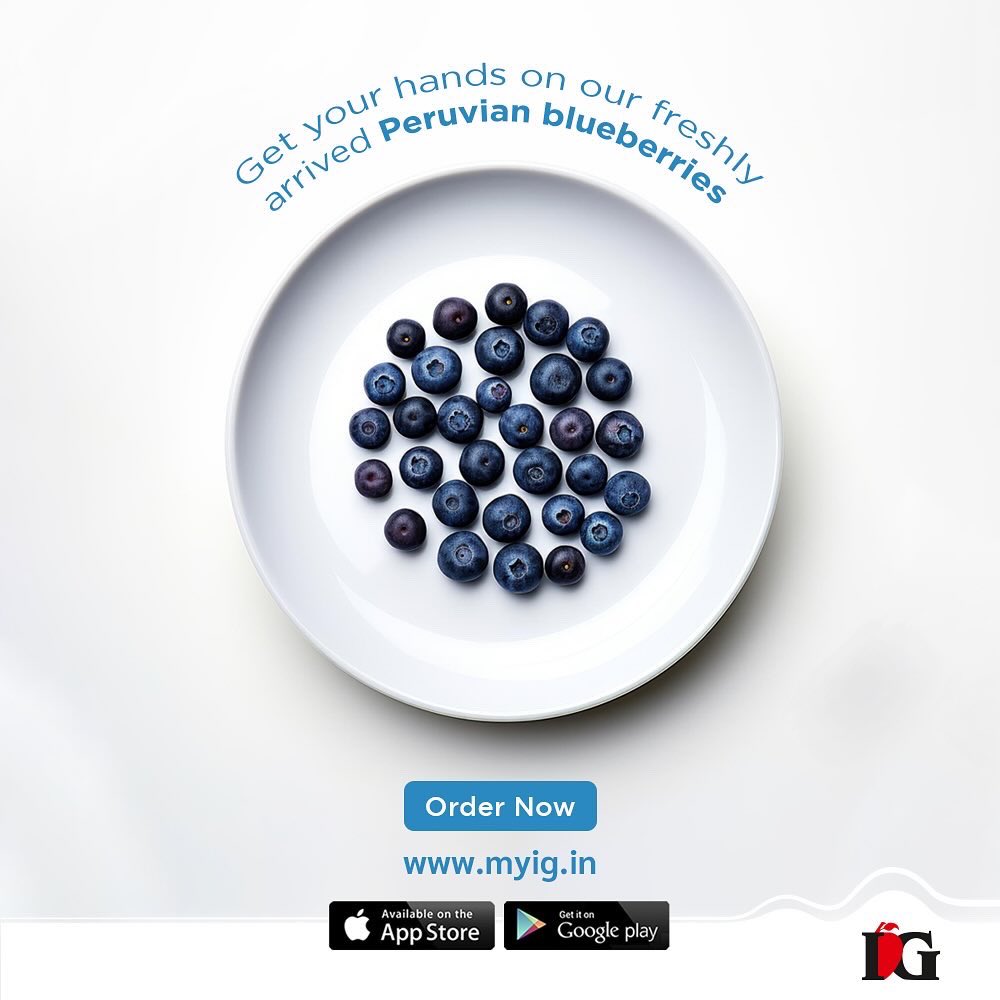 Our top pick is back in stock!
To place an order for our freshly arrived Peruvian blueberries, download our app My IG or visit our website myig.in
#blueberry #blueberrylover #blueberrylove #eatyourfruits #freshfruits #healthyliving #healthylifestyle #igfruits