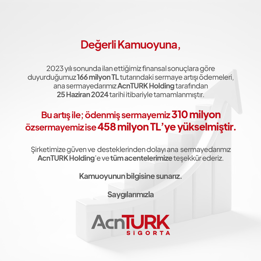 Kamuoyunun Dikkatine: Sermaye Artışımızı Başarıyla Tamamladık!