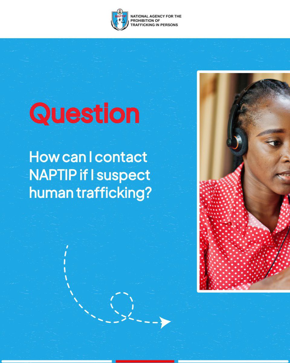 naptipnigeria's tweet image. Wondering how to reach out to NAPTIP? Discover the various ways you can contact us to report human trafficking, seek support, or get involved in our mission. 

Got questions or need to report a case? Reach out through your preferred channels.

#ContactNAPTIP #EndHumanTrafficking